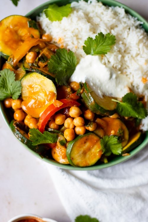 chickpea curry recipe with vegetables and almond butter