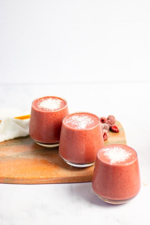 simple delicious smoothie with berries and mango