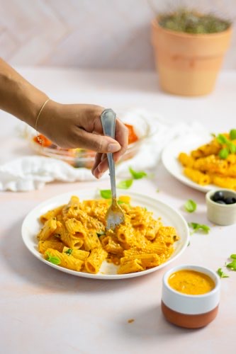 delicious coconut feta pasta which is creamy, fresh and simply delicious.