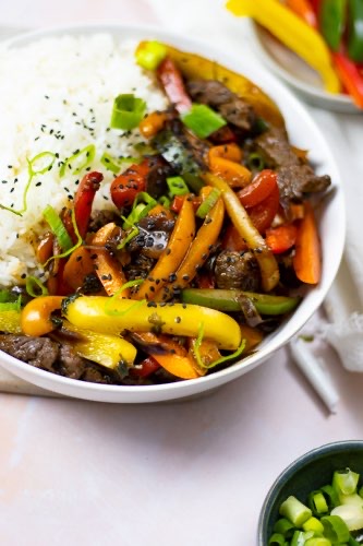 simple and healthy bell pepper steak made in 10 minutes