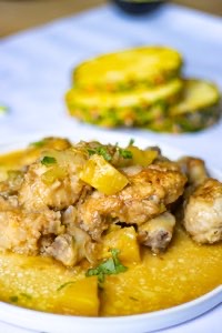 crispy and full of flavor caribbean pineapple chicken