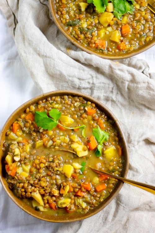 vegan lentil soup with potato recipe